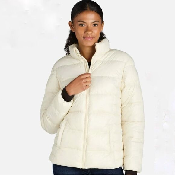 Time and Tru Cream Lightweight Puffer Jacket - Picture 1 of 6